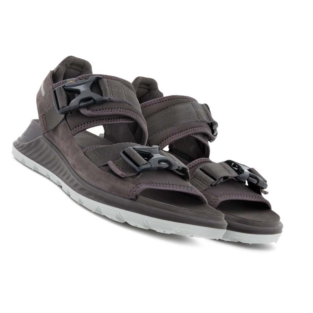 Men's Ecco Exowrap 2 Strap Buckle Sandals Grey | Canada 587BEX